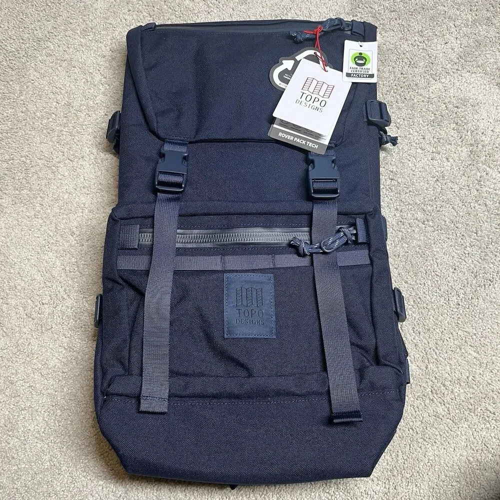 NEW Topo Designs Rover Pack Tech Backpack 24L. Navy Blue Laptop Comupter Bag NWT